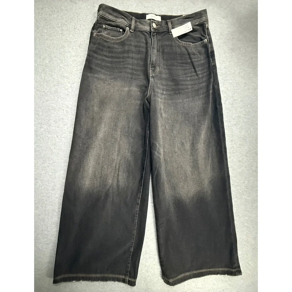 PacSun Ryder Ultra Baggy Jeans Mens 34x32 Faded Black Wide Leg Skater Grunge NWT